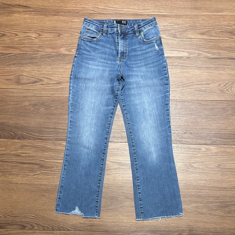 Kut from the Kloth Distressed Ankle Jeans Women’s Size 2 Raw Hem Stretch Denim